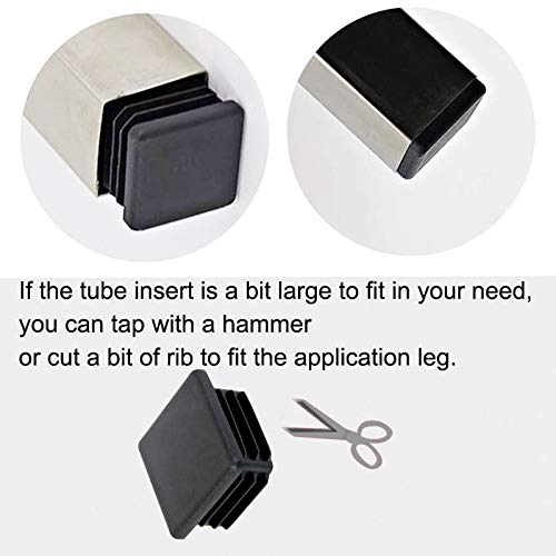 Hydanle 4 Pack 3 inch Square Plastic End Caps for Square Tubing, 75mm x 75mm, Model 3 x 3 inch
