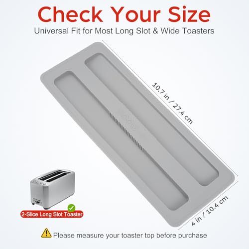 iplusmile Silicone Toaster Top Cover 27.4x10.4cm Universal Dust Lid for 4-Slice & Wide Slot 2-Slice Toasters