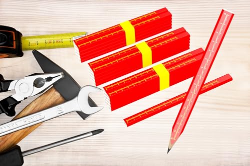 RONDURE 25-Pack Carpenter Pencils – Flat Octagonal Woodworking Marking Pencils