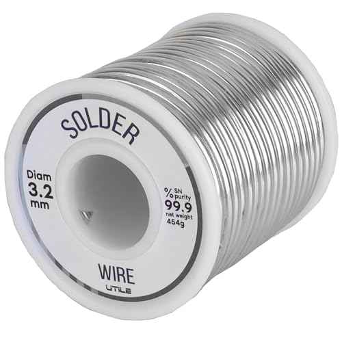 UTILE Solder Wire Lead Free Rosin Core Flux 2% 3.2 mm (454g) Electric Solder Fine Sn 99 - LF Silver Tin Wire for Electronics Soldering Unlead, Circuit Board, DIY, Home Appliance