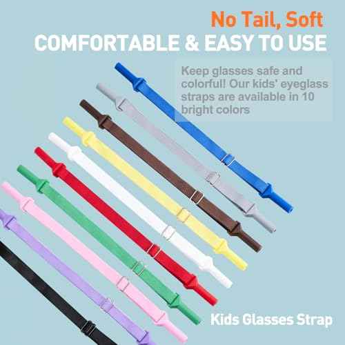 lvvfit Kids Glasses Straps(6.5-10inch)-Adjustable Glasses Strap Sports Sunglasses Eyeglasses Holder Straps for Toddler and Kids-Eyewear Retainers for boys and girls age 3-12 years (4pcs Blue)