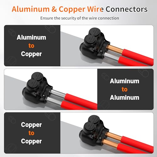 Joinfworld 6 Pack Insulated Multi Tap Connectors 250MCM-6 Wire Aluminum to Copper