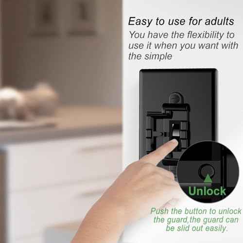 Light Switch Cover Guard,Toggle Lightswitch Coverplate Lock,Child Proof Switch Plate Cover Prevents Kids or Accidental Turned On/Off, (Gloss Black, 4 Pack)