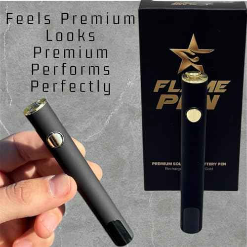 FlamePen Premium Universal Rechargeable Battery Pen, 650mAh Cordless Thread Burner, Threaded with Soldering Iron, Black & Gold
