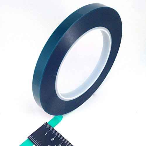 3/8" Wide High Temp Masking Tape for Powder Coating, Custom Painting, Hydrodip, Sublimation - Green Polyester Silicone Adhesive