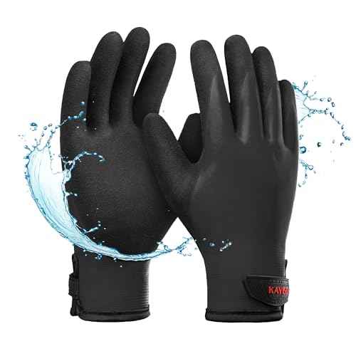 KAYGO Winter Waterproof Thermal Work Gloves, Double Latex Coated, Insulated Warm Liner For Cold Weather, KG145