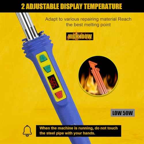 Plastic Welding Kit Deluxe -UL Certified LED Digital Adjustable Temperature Plastic Welder 100W Iron- Professional Grade Plastic Repair Kit for Automotive Car Bumper, Toy, Kayak, Tank Repair