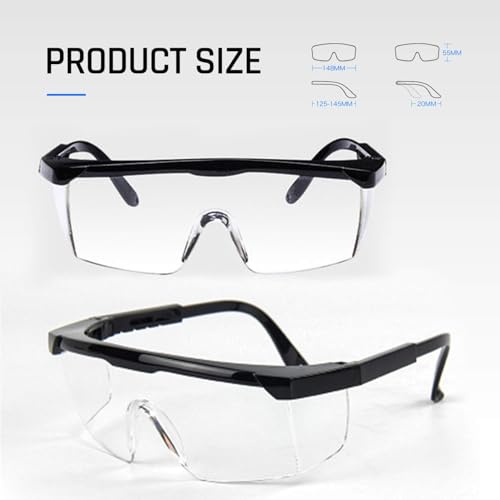 Safety Glasses Clear HD Anti-fog Goggles Eye Protective Eyewear Adjustable Frame Work Safety Glasses Over Eyeglasses