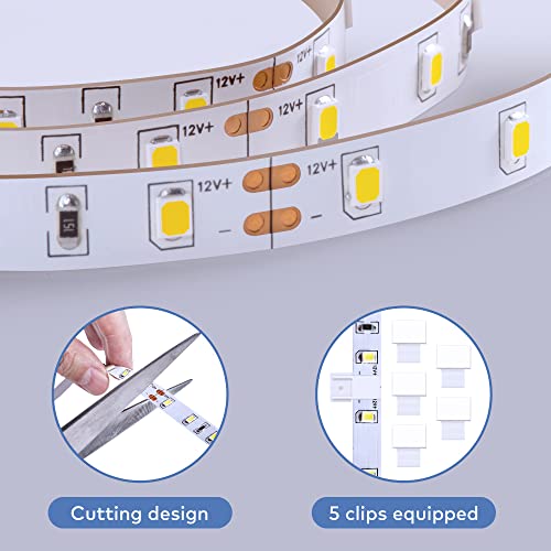 Govee 16.4ft White LED Strip Lights Dimmable 6500K with Control Box