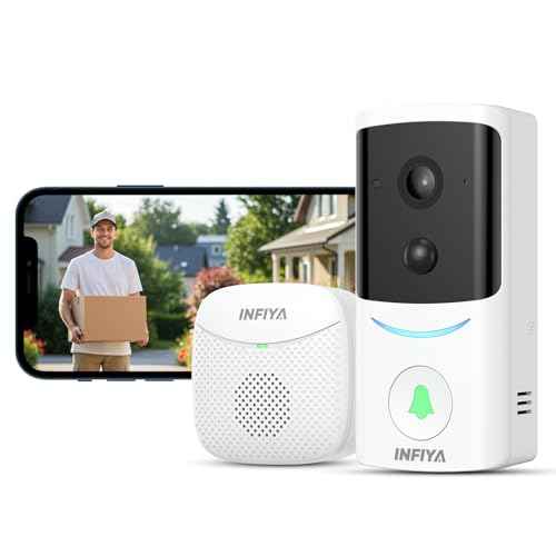 Video Doorbell Camera Wireless-2K Outdoor Front Door Camera with Chime Included for Home Security, Easy Installation, AI Human Detection, Instant Alerts, Night Vision, Two-Way Audio, M1 White