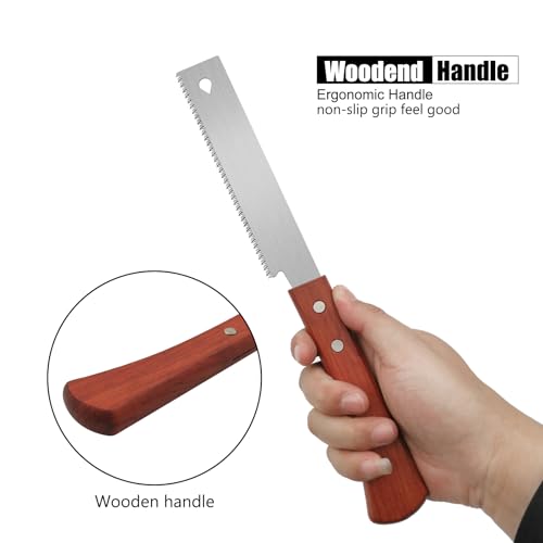 Mini Hand Saw, 6 Inch Flush Cut Saw 17 TPI Trim Saw for Woodworking Tools Small Projects
