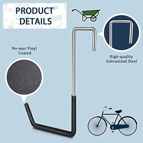 12 Pack Heavy Duty Rafter Hooks for Hanging Vinyl Coated Large S Hooks for Hanging Ladder Bike Hangers Garage Storage Organizer Black