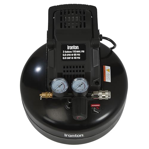 Ironton Oil-Free Pancake Air Compressor 0.3 HP 3-Gallon 110 PSI