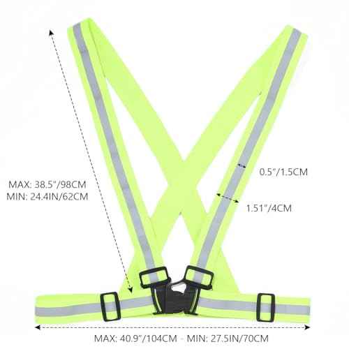 Reflective Safety Vest High Visibility Gear Warning Vest Adjustable Straps for Running Jogging Cycling Walking