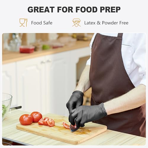 SWIFTLITE Large Disposable Vinyl Food-Grade Gloves Latex-Free - 100 Pack