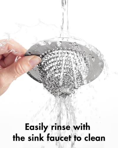 Wokdada Reversible Stainless Steel Kitchen Sink Drain Strainer - Silver