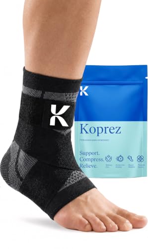 Koprez X-Large Black Plantar Fasciitis Support Sleeve for Ankle Pain Relief