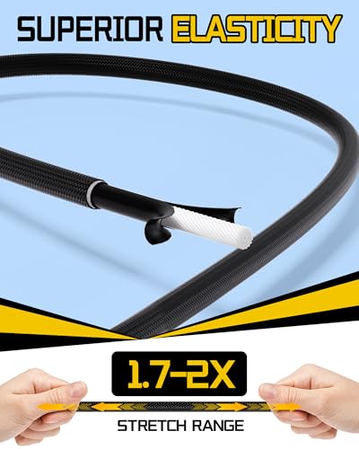 Black 48 Inch Adjustable Carabiner Bungee Cords with Hooks - 8 Pack