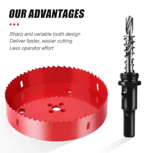 4.5 inch Hole Saw with Arbor for Metal Wood Plastic, 4-1/2(114mm) in Bimetal Hole Cutter for Different Project with Smooth and Flat Drilling Edge, Fast Chip Removal