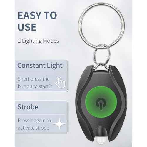 Uniclife 5 Pack LED Keychain Flashlight Mini LED Keychain Light 14 Lumen Portable Ultra Bright Battery Powered Key Ring Torch for Outdoor Camping Party Hiking and Emergency Lighting