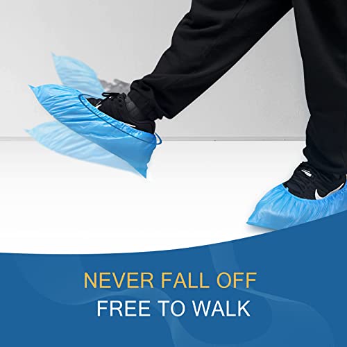 Hitituto Disposable Waterproof CPE Shoe Covers 100 Pcs Non-slip Large Fit for Men US 11 & Women US 13