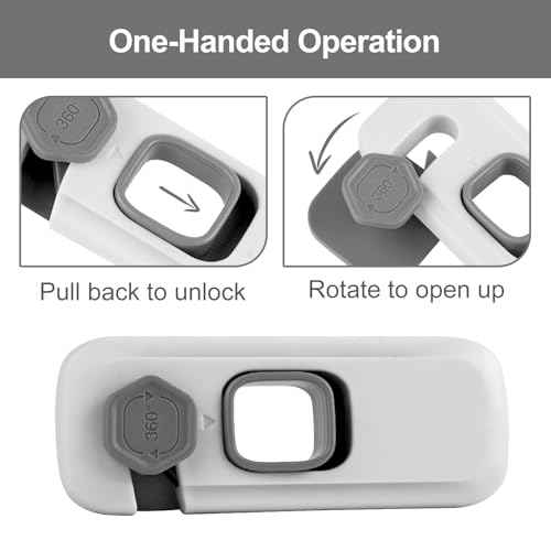 5 Pack Childproof Refrigerator Lock,Baby Safety Fridge Door Lock,Freezer Lock Apply to Max 1"(25mm) Sealing Strip,Cabinet Cupboard Lock for Toddlers,Easy to Install,No Tools Need or Drill,Grey