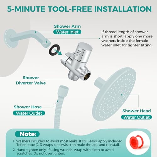 Gicyiit 3-Way G1/2 Shower Diverter Valve for Multiple Outlets, Solid Metal