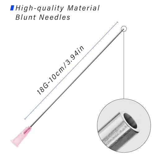 10ml Glue Applicator Syringes with 18G 4 Inch Blunt Tip Injector Long Needles and Cap for Dispenser Liquids, Ink, Oil, Epoxy, Wood Glue