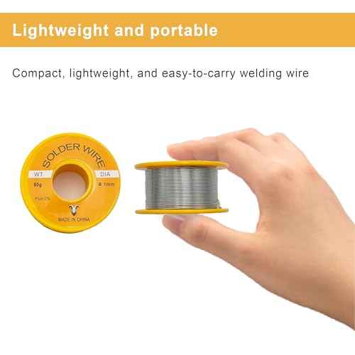 63-37 Solder Wire, no-wash tin-Lead Rosin cored Wire with 2% Flux,0.11 Pounds, Welding Supplies for Electronic Stained Glass Precision Repair DIY (1mm 50g)