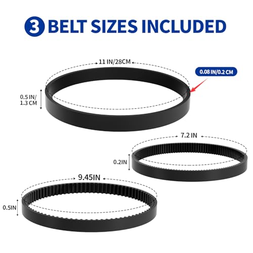 Replacement Bissell ProHeat 2X Belt Set (3-Pack) – Fits Revolution Pet 1548 1550 1551