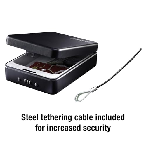 SentrySafe Small Portable Safe Combo Lock Black - Secure Valuables Dorm Office