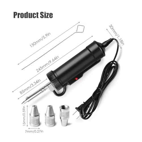 Solder Sucker Desoldering Pump, Automatic Electric Desoldering Gun Station Sucking Vacuum Pump AC110V 30W Iron Tin Solder Removal Repair Tool with 3pc Soldering Suction Tips