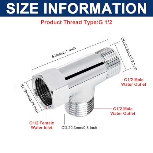 NearMoon Chrome Finish 3 Way Brass Diverter Valve - G1/2
