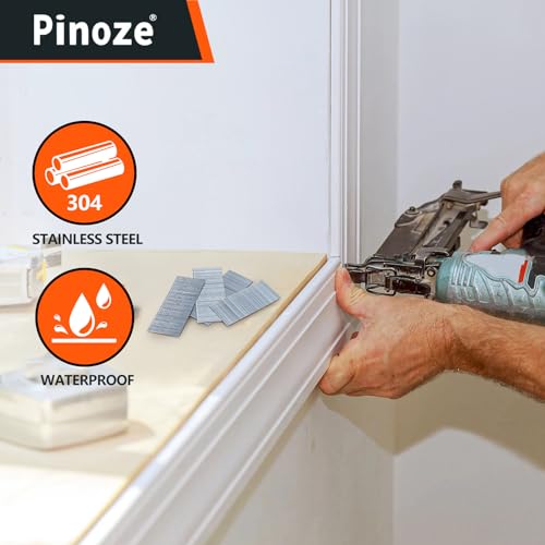 PINOZE 18 Gauge Stainless Steel Brad Nails 1200-Count for Nail Gun, 3 Sizes