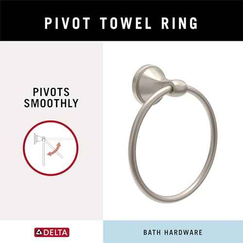 Delta Faucet Becker 3-Piece Bathroom Set, SpotShield Brushed Nickel, 18"/24" Towel Rack, Toilet Paper Holder, Ring BCK63-DN