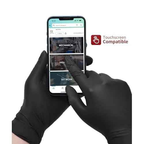 4-Mil Black Nitrile Disposable Gloves, Latex Free, Powder Free, Textured Grip Rubber Gloves for Household Kitchen