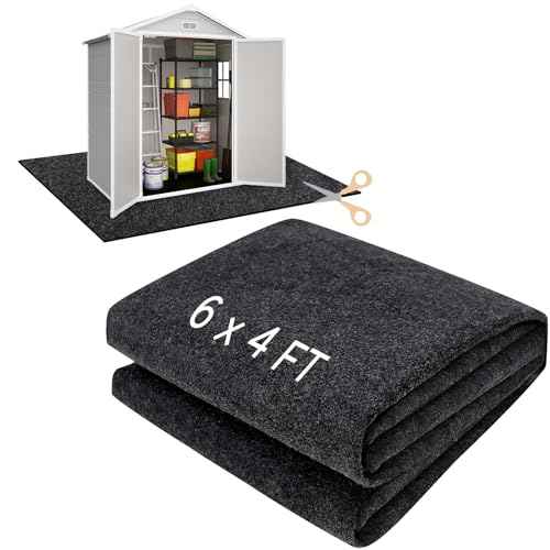 6 x 4 FT Outdoor Storage Shed Floor Mat Waterproof Garden Shed Flooring Mat Washable Carport Furniture Dustproof Anti-Slip Pad for Protect Shed Flooring from Wear - Tool Shed Not Include