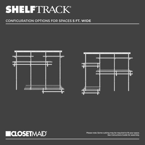 White Adjustable Closet Organizer System 4-6 ft. | Wire Shelves & Rods