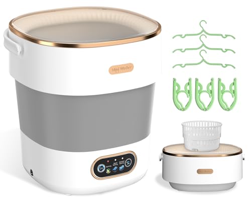 JUJOJB White Portable Folding 20L Mini Washing Machine & Spin Dryer