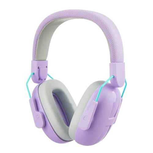 Lilian&Gema Noise Cancelling Headphones for Kids, SNR 25dB Noise Reduction Ear Muffs, Autism Sound Proof Hearing Protectors (Purple)