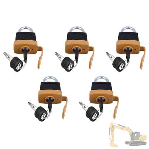 246-2641 5set Padlock with Key Compatible with Caterpillar CAT Fuel Cap 7X7700 1428828 20103300 2849039 Replace 5P8501 5P8500 2462641 (5)