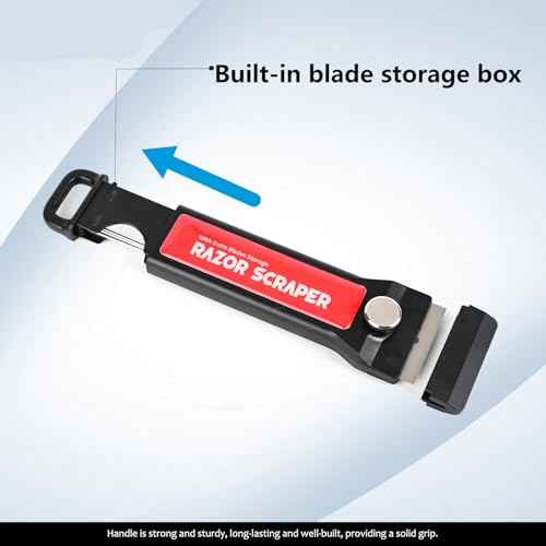 EHDIS 2PCS Razor Blade Scraper Tool with Blade Storage Box with 20pcs Extra Metal Blades for Glass,Stove,Oven Door, Cooktop Paint Cleaning
