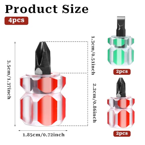 4 Pieces Sewing Machine Screwdriver Sewing Machine Tools Small Stubby Screwdriver with Flat Head and Cross Head for DIY Repairing Sewing Projects
