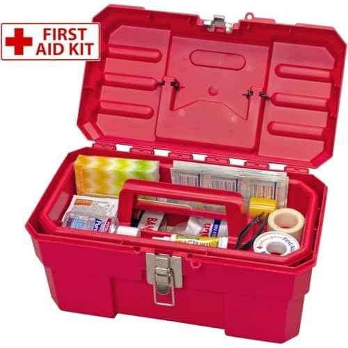 Akro-Mils 09514 ProBox Plastic Toolbox with Removable Tray for Tools, Hobby or Craft Storage, 14-Inch x 8-Inch x 8-Inch, Red