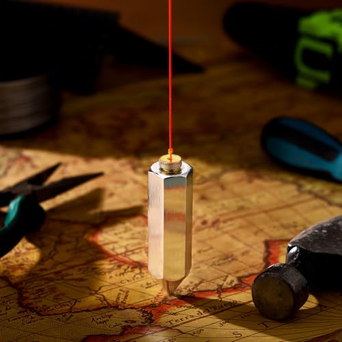Relaxweex 2 Pcs Hexagon Steel Plumb Bob, 8 oz with 15 ft String,