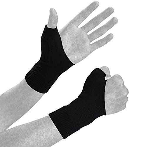 Wrist Thumb Compression Arthritis Gloves(1 Pair),Breathable Wrist Support Brace Fingerless Glove with Gel Thumb Injury Pads,Comfortable Carpal Tunnel Sleeve for Hand Wrist Joint Relieve Pain
