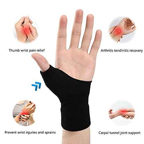 Thumb Wrist Support Braces,Breathable Thumb Compression Sleeves with Soft Gel Pads for Arthritis, Tendonitis, Comfortable Finger Splint for Relieve Hand Thumb Wrist Carpal Tunnel Joint Pain(1 Pair)