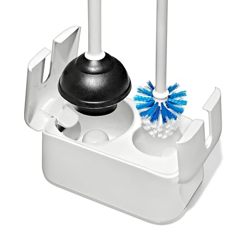 OXO Good Grips Toilet Brush & Plunger Set - White Bathroom Essential