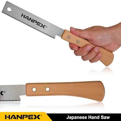 6-Inch Japanese Hand Saw, SK5 Pull Saw With Flexible Blade for Flush Cut Woodworking, DIY and Small Projects