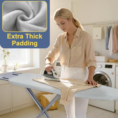GlenLan Ironing Board Cover 15" x 54" Sliver - Cotton-Aluminum, Premium Pad